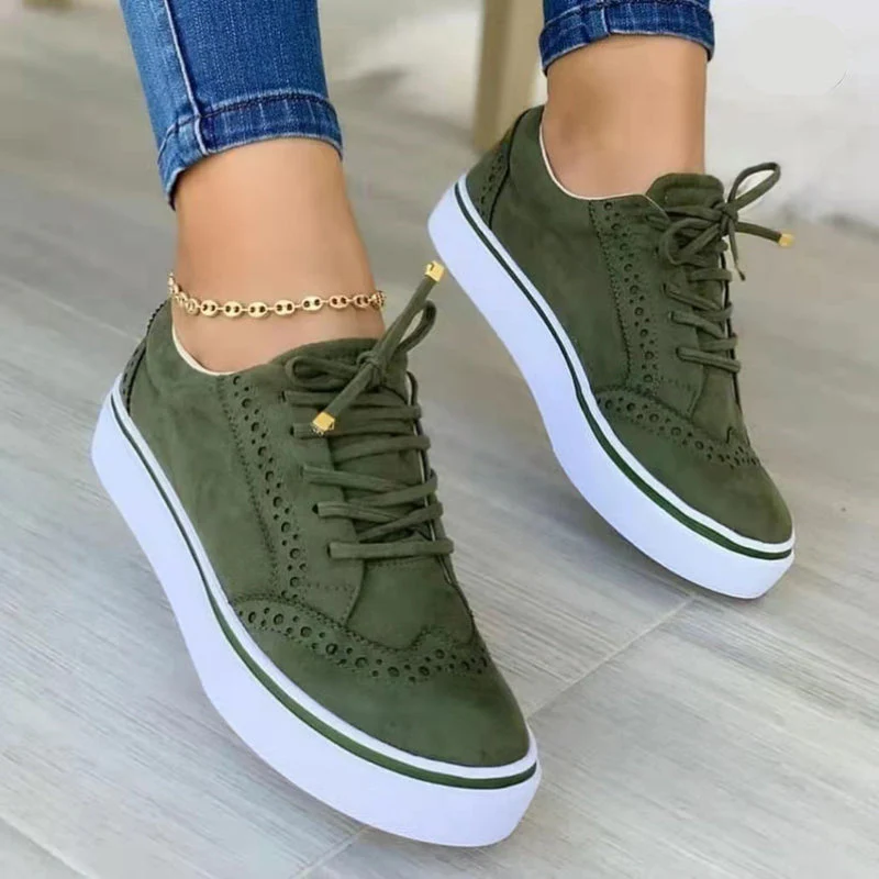 Comfortable Platform Sneakers for Women, Stylish and Versatile Footwear in Blue, White, Green, Black - Perfect for Casual Wear - Image 2