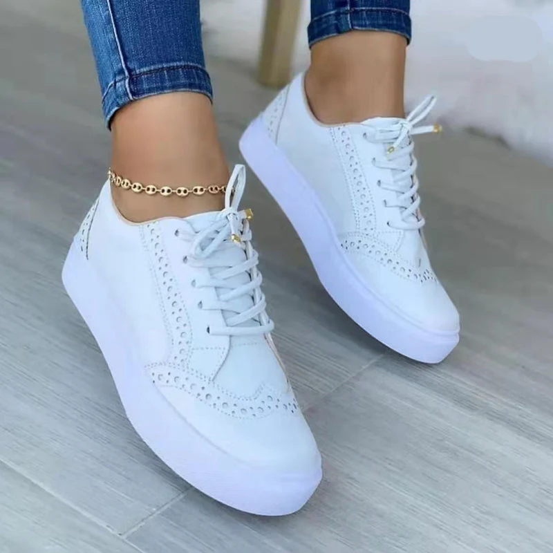 Comfortable Platform Sneakers for Women, Stylish and Versatile Footwear in Blue, White, Green, Black - Perfect for Casual Wear - Image 3