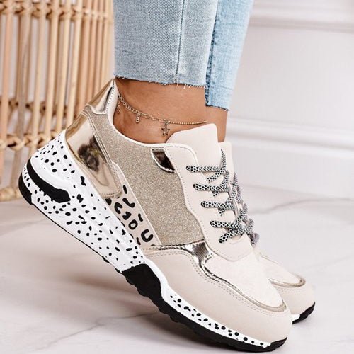 Comfortable Sneakers for Foot Pain Relief with Supportive Rubber Sole, Lightweight Slip-Resistant Design, Available in Gold and Silver - Image 3