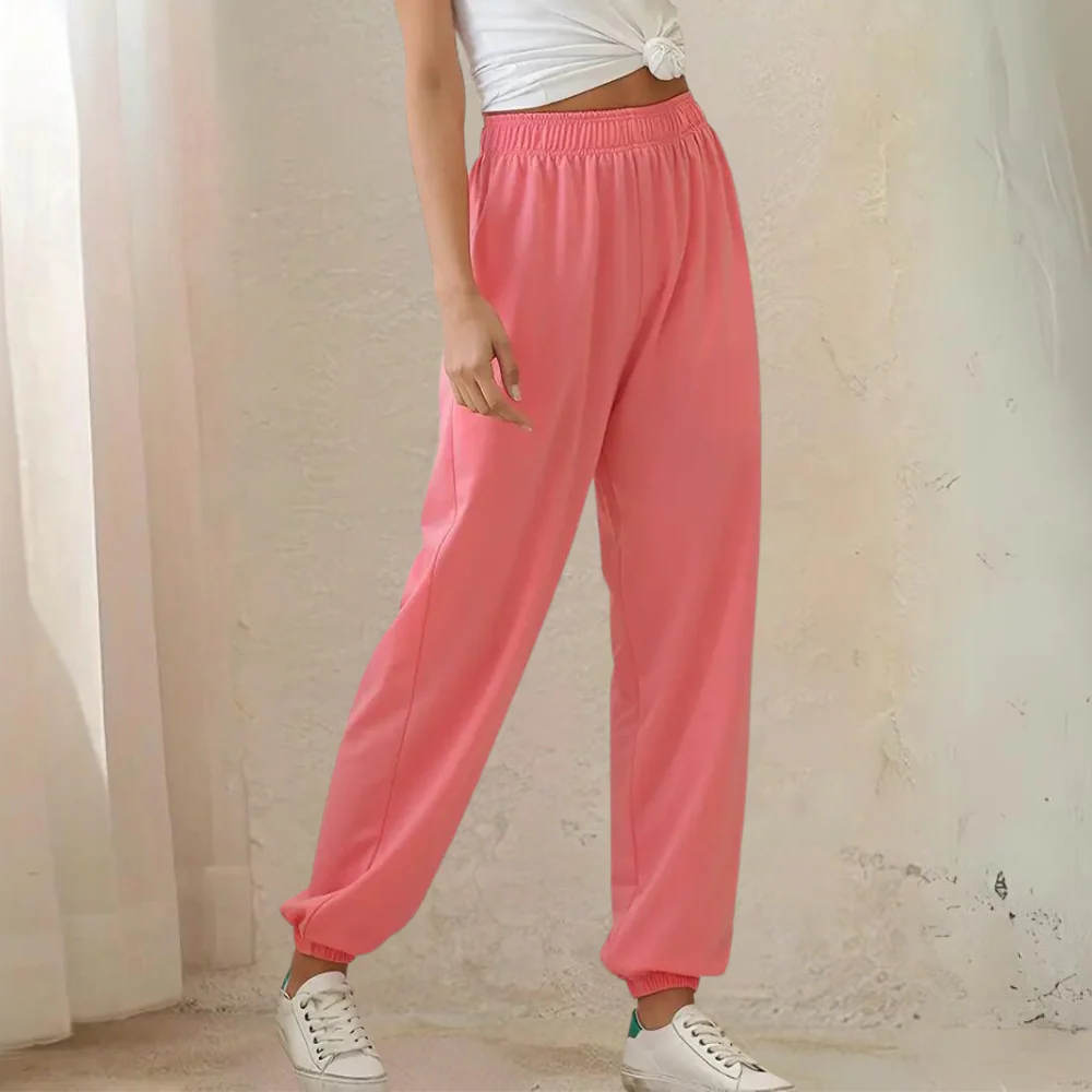 Comfortable women's joggers – high-waisted, elastic material, for casual wear and sports - Image 4