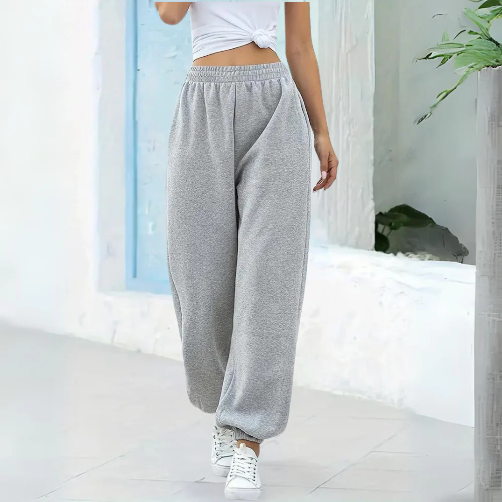 Comfortable women's joggers – high-waisted, elastic material, for casual wear and sports - Image 6