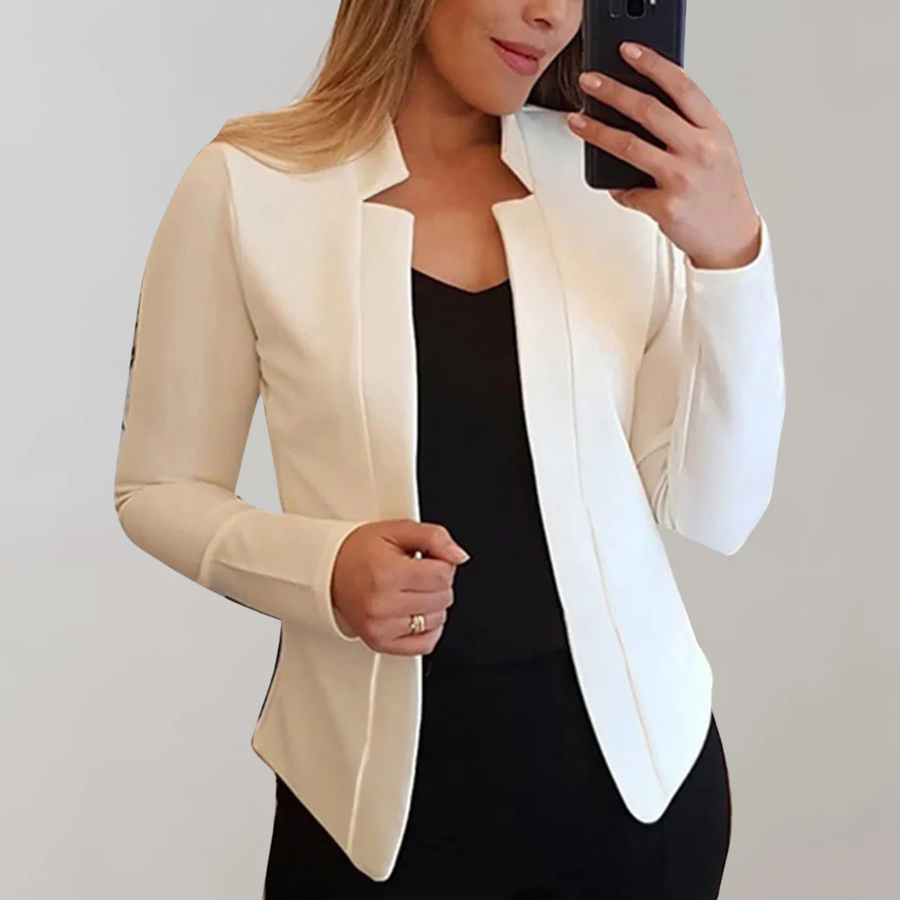 Comfortable women's oversized blazer – soft cotton blend, for casual outings - Image 6