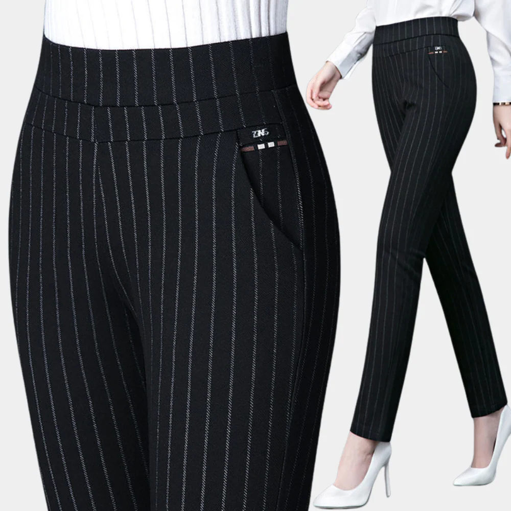 Comfortable women’s stretch trousers – high waist, flexible material, for casual and office wear - Image 5