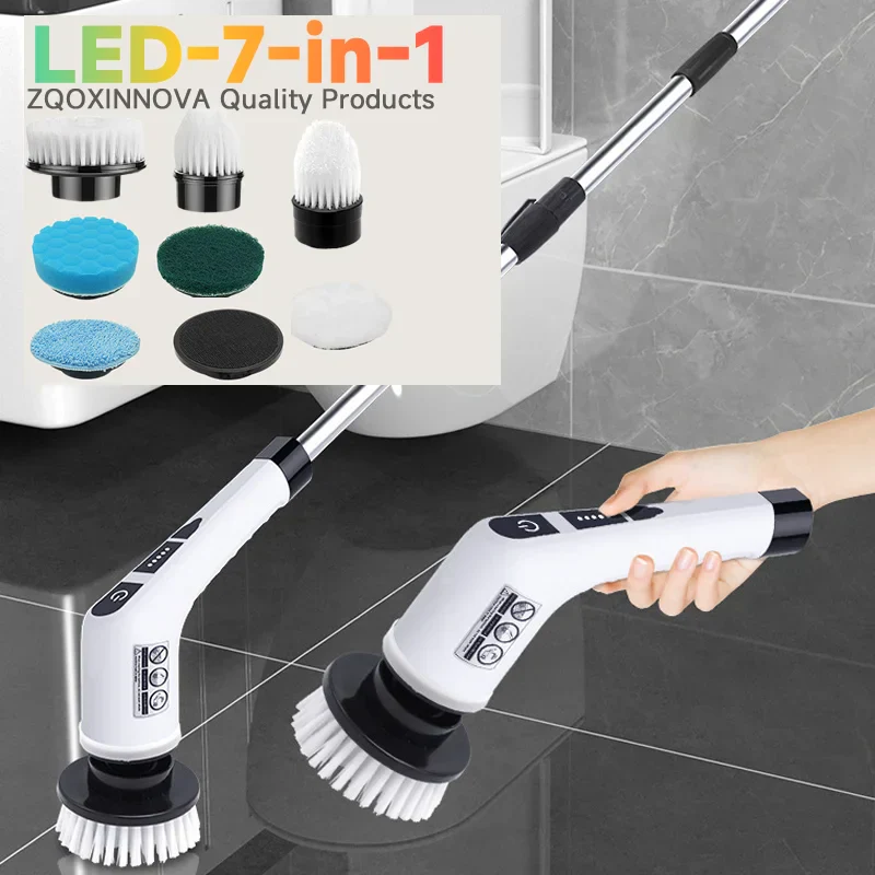 Cordless Electric Spin Scrubber 5000mAh Multipurpose Cleaning Brush Fall 2025 Deep Scrub For Bathroom Kitchen - Image 7