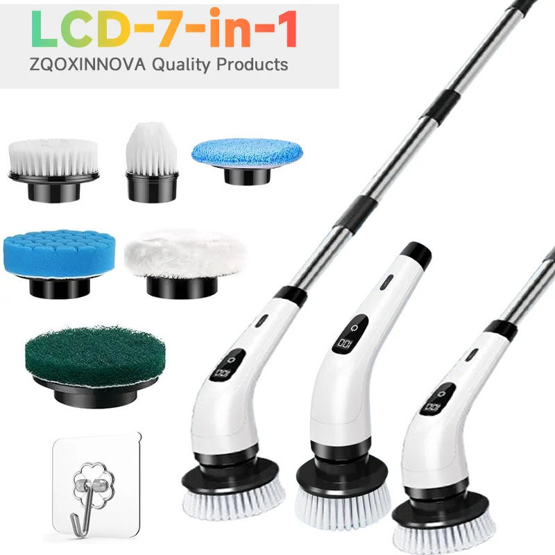 Cordless Electric Spin Scrubber 5000mAh Multipurpose Cleaning Brush Fall 2025 Deep Scrub For Bathroom Kitchen - Image 9
