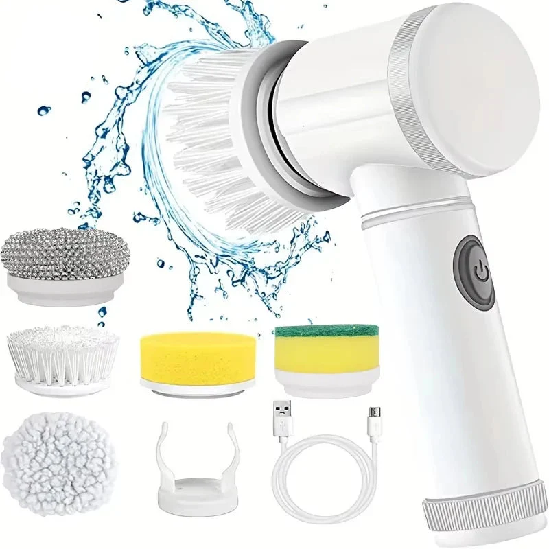 Cordless Electric Spin Scrubber Brush - 5 in 1 Household Cleaning Tool for Kitchen & Bathroom - Image 3