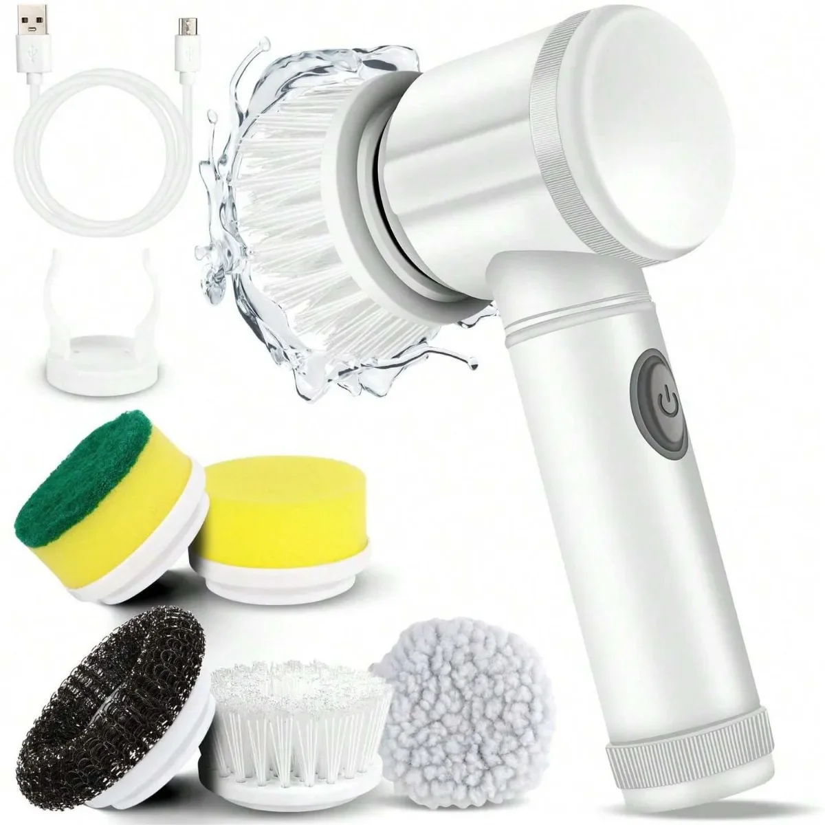 Cordless Electric Spin Scrubber Brush - 5 in 1 Household Cleaning Tool for Kitchen & Bathroom - Image 8