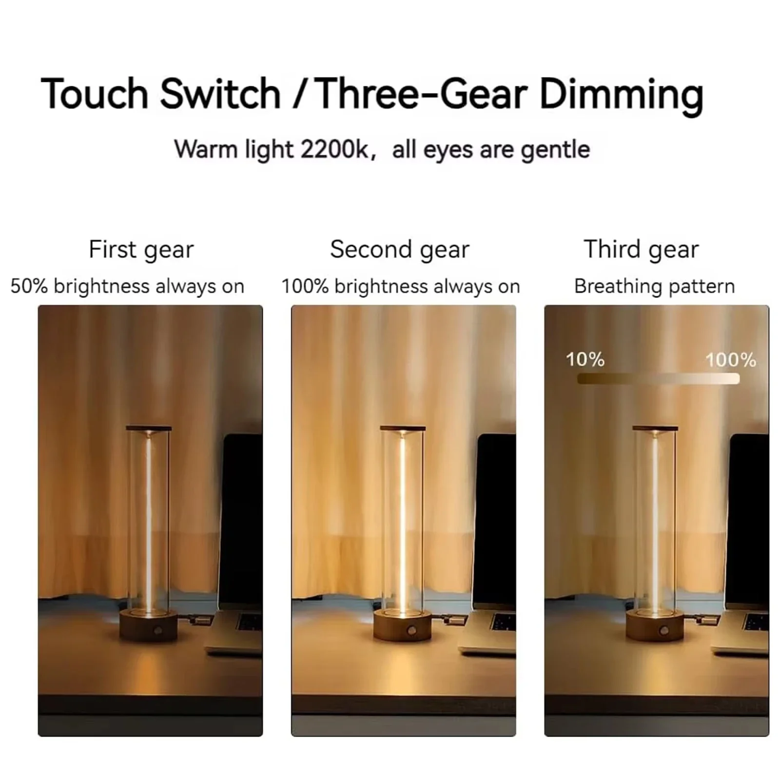Cordless LED Table Lamp - Rechargeable Magnetic Design, Touch Sensor, Dimmable for Bedroom - Image 5