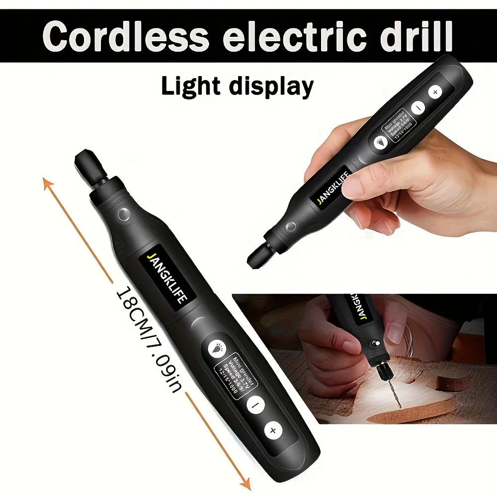 Cordless USB Rotary Tool Kit for Home Tools - Mini Engraving Pen, Wireless Drill for Jewelry & Woodworking - Image 2