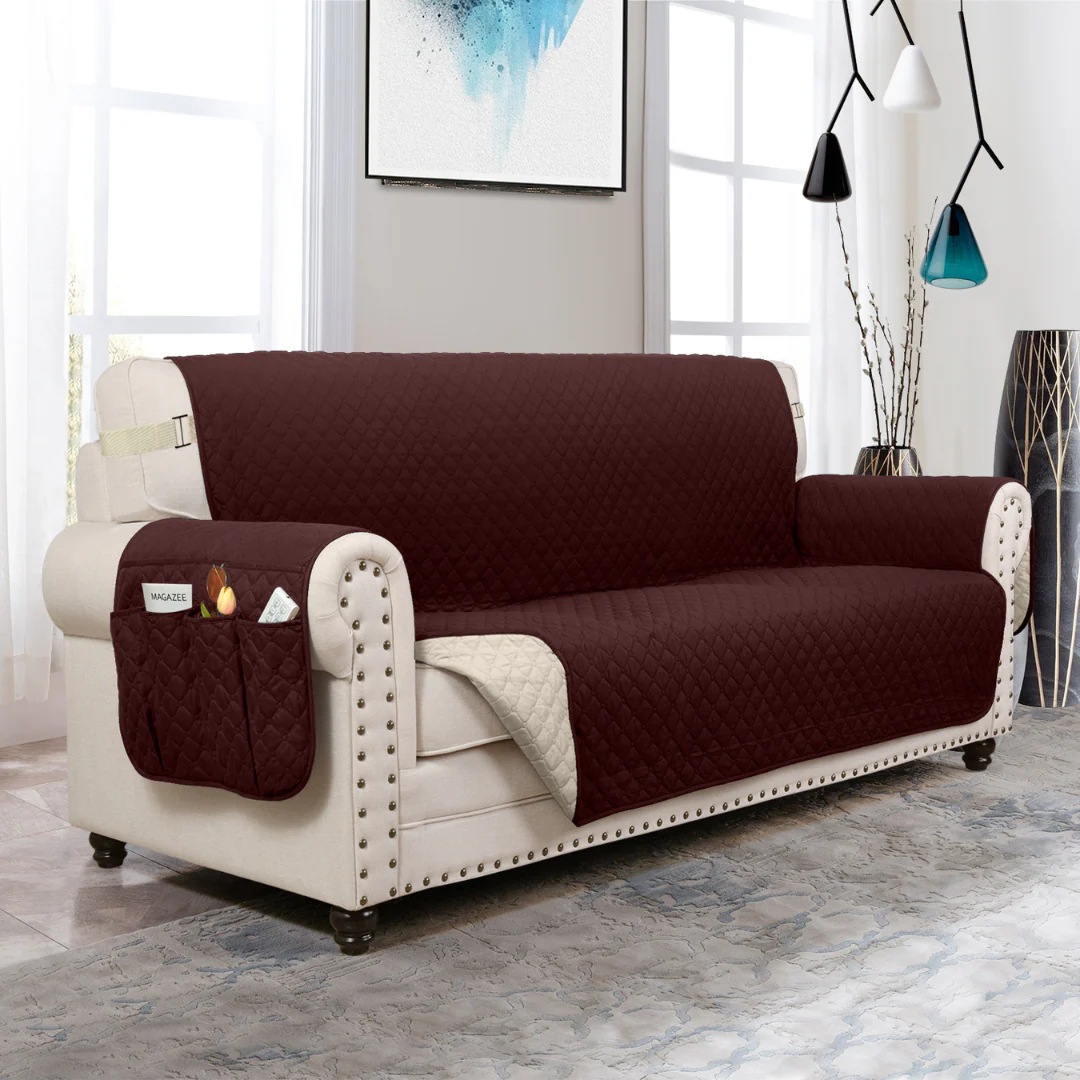 Couch Cover Furniture Protector With Side Pockets And Back Straps Reversible Colors Fall 2025 Pet Friendly - Image 14