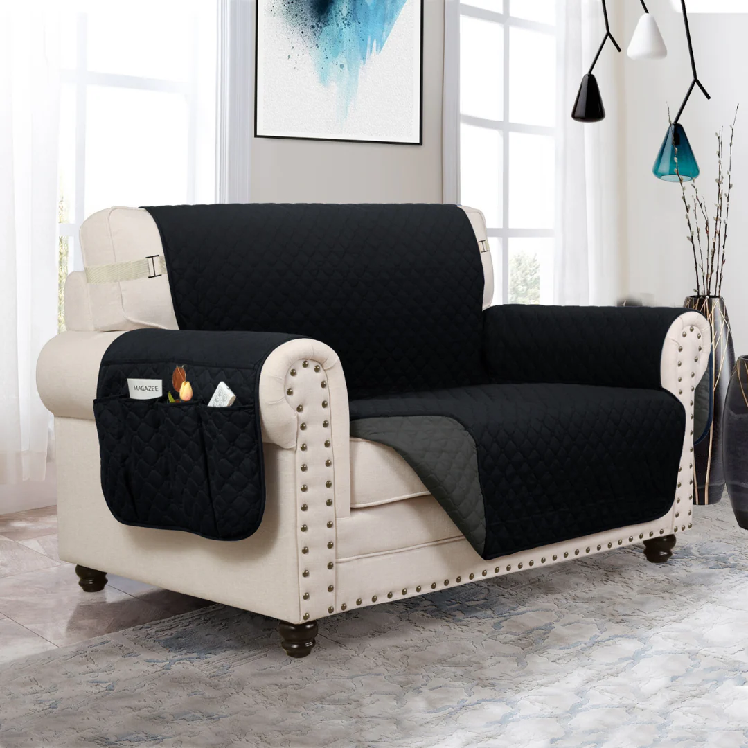 Couch Cover Furniture Protector With Side Pockets And Back Straps Reversible Colors Fall 2025 Pet Friendly - Image 2