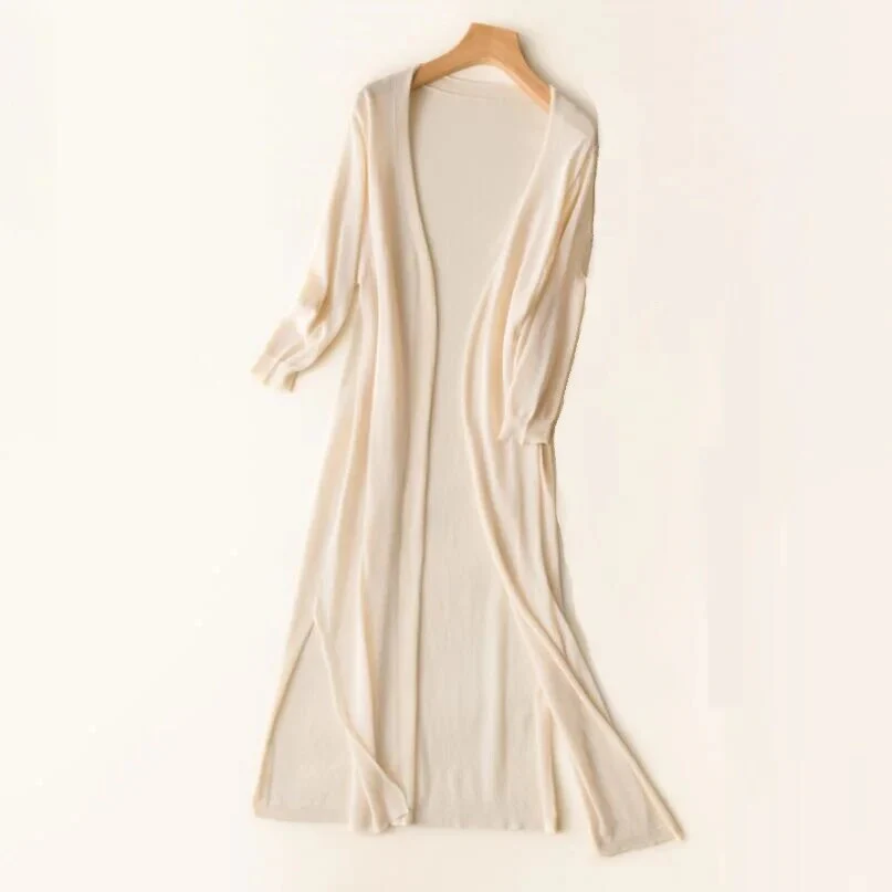Cozy Long Knit Jacket for Women - Elegant Casual Style, Lightweight Layer for Daily Wear - Image 4