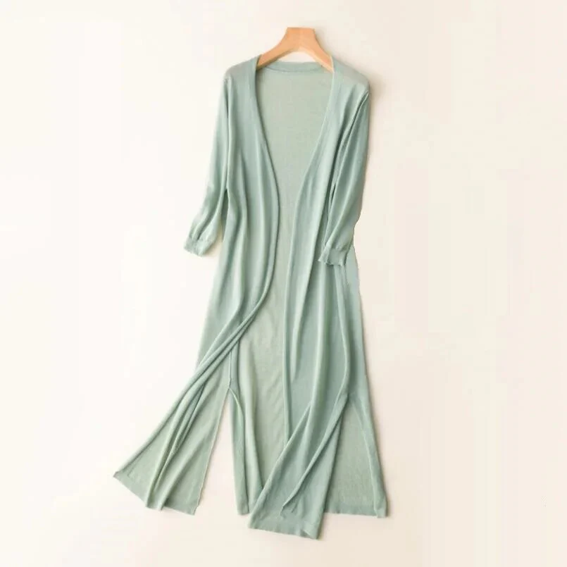 Cozy Long Knit Jacket for Women - Elegant Casual Style, Lightweight Layer for Daily Wear - Image 5
