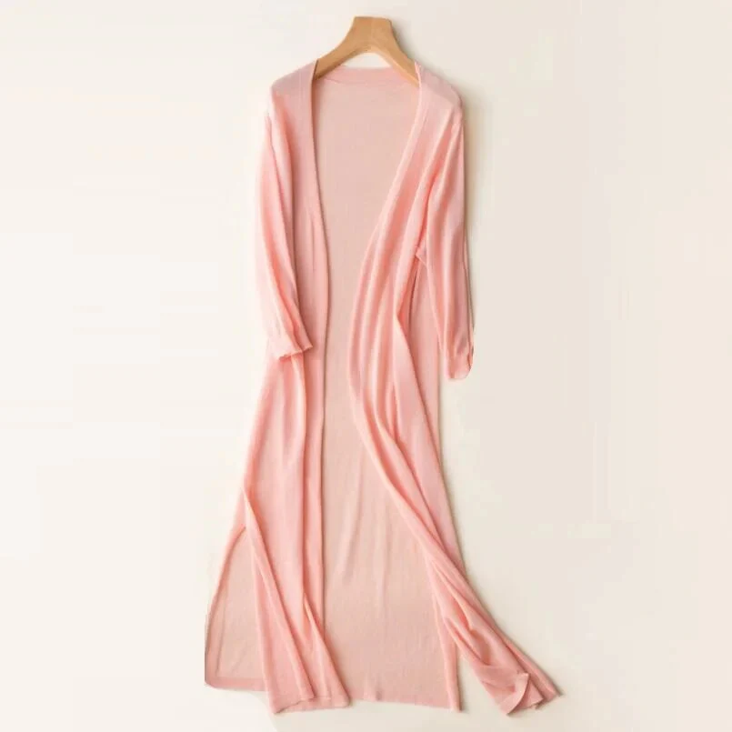 Cozy Long Knit Jacket for Women - Elegant Casual Style, Lightweight Layer for Daily Wear - Image 7