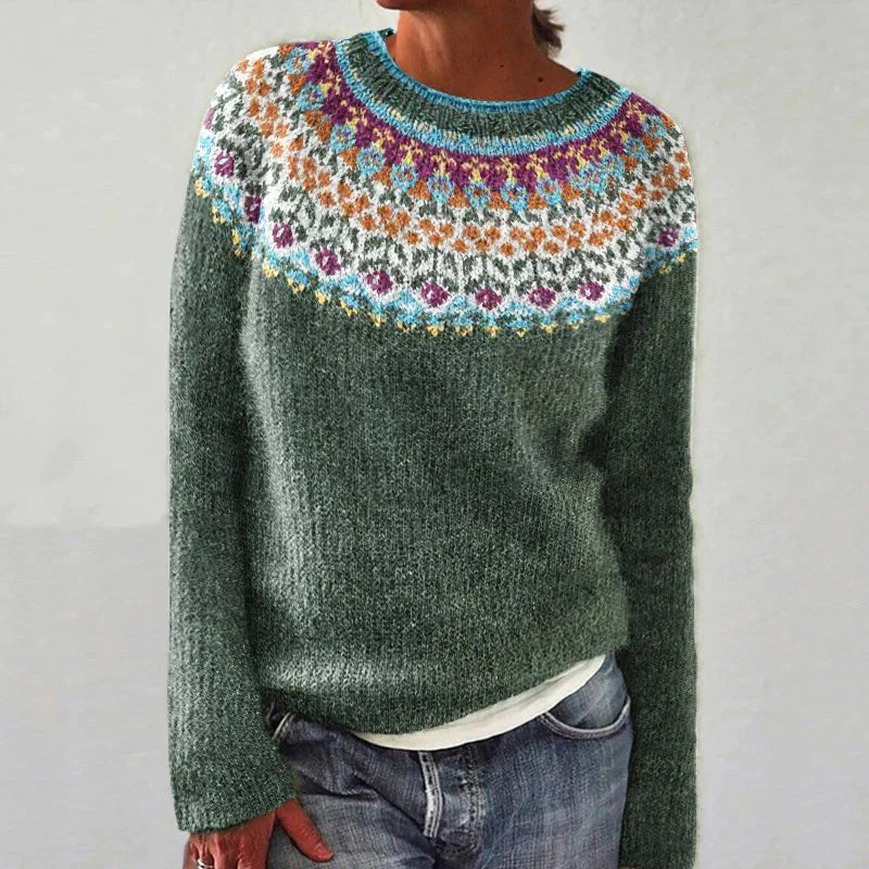 Cozy Womens Pullover - Relaxed Crewneck, Textured Knit