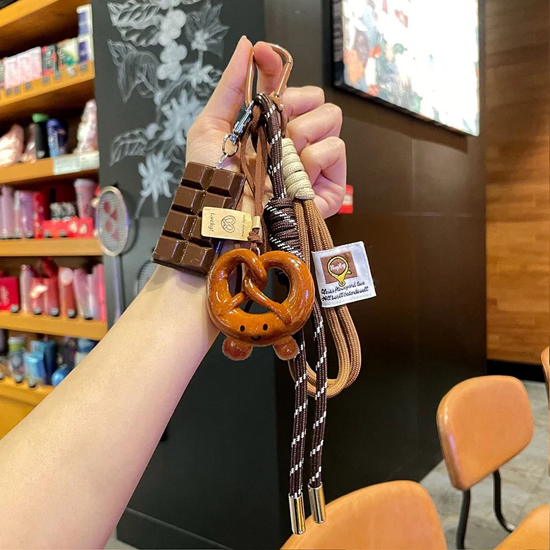 Woven Rope Bowknot Keychain With Cute Pastry Charms - Image 11