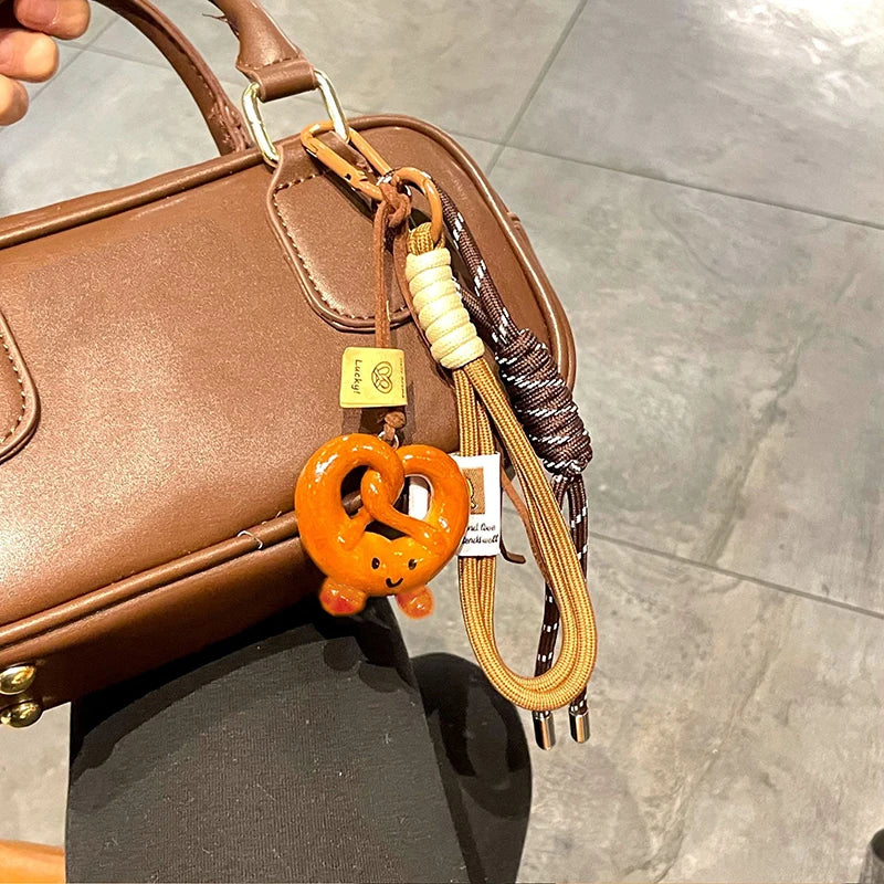 Woven Rope Bowknot Keychain With Cute Pastry Charms - Image 13
