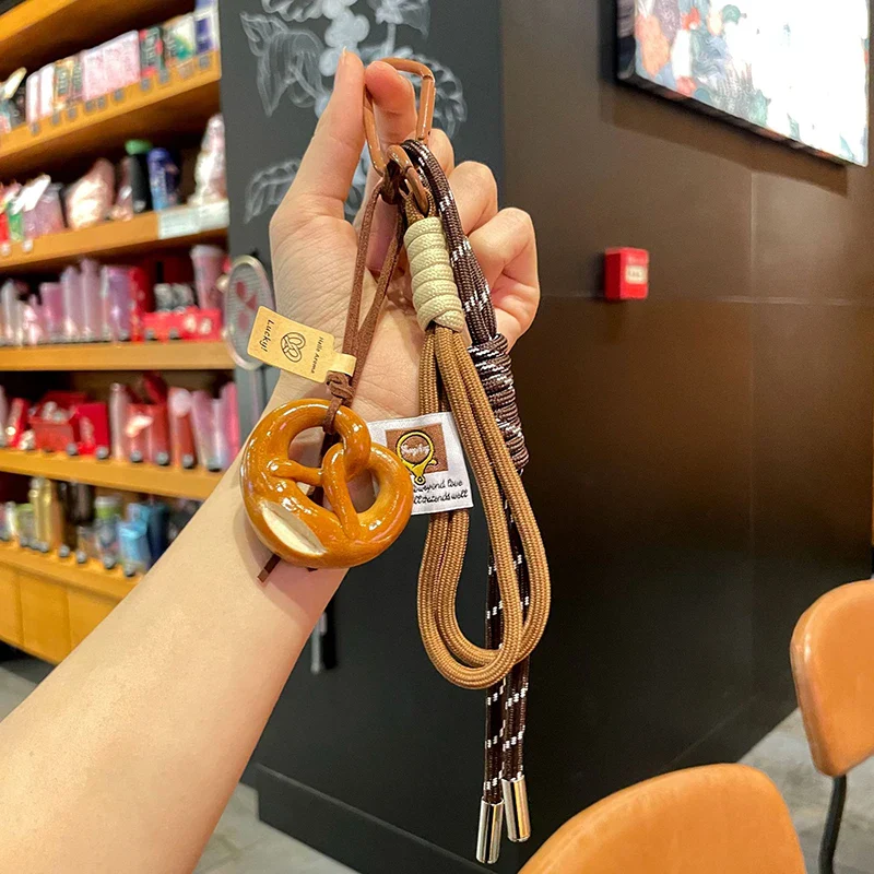 Woven Rope Bowknot Keychain With Cute Pastry Charms - Image 17