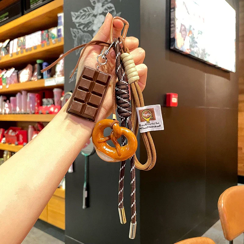 Woven Rope Bowknot Keychain With Cute Pastry Charms - Image 18