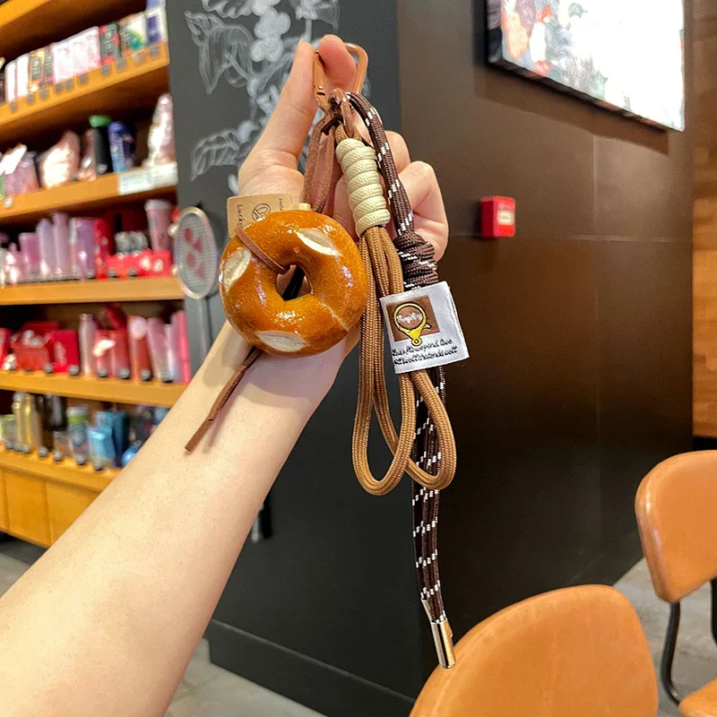 Woven Rope Bowknot Keychain With Cute Pastry Charms - Image 22