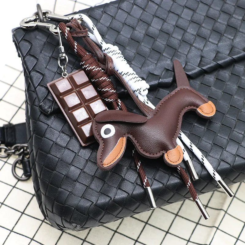 Dachshund Pu Leather Bag Charm Baseball Keychain Gift - Image 6