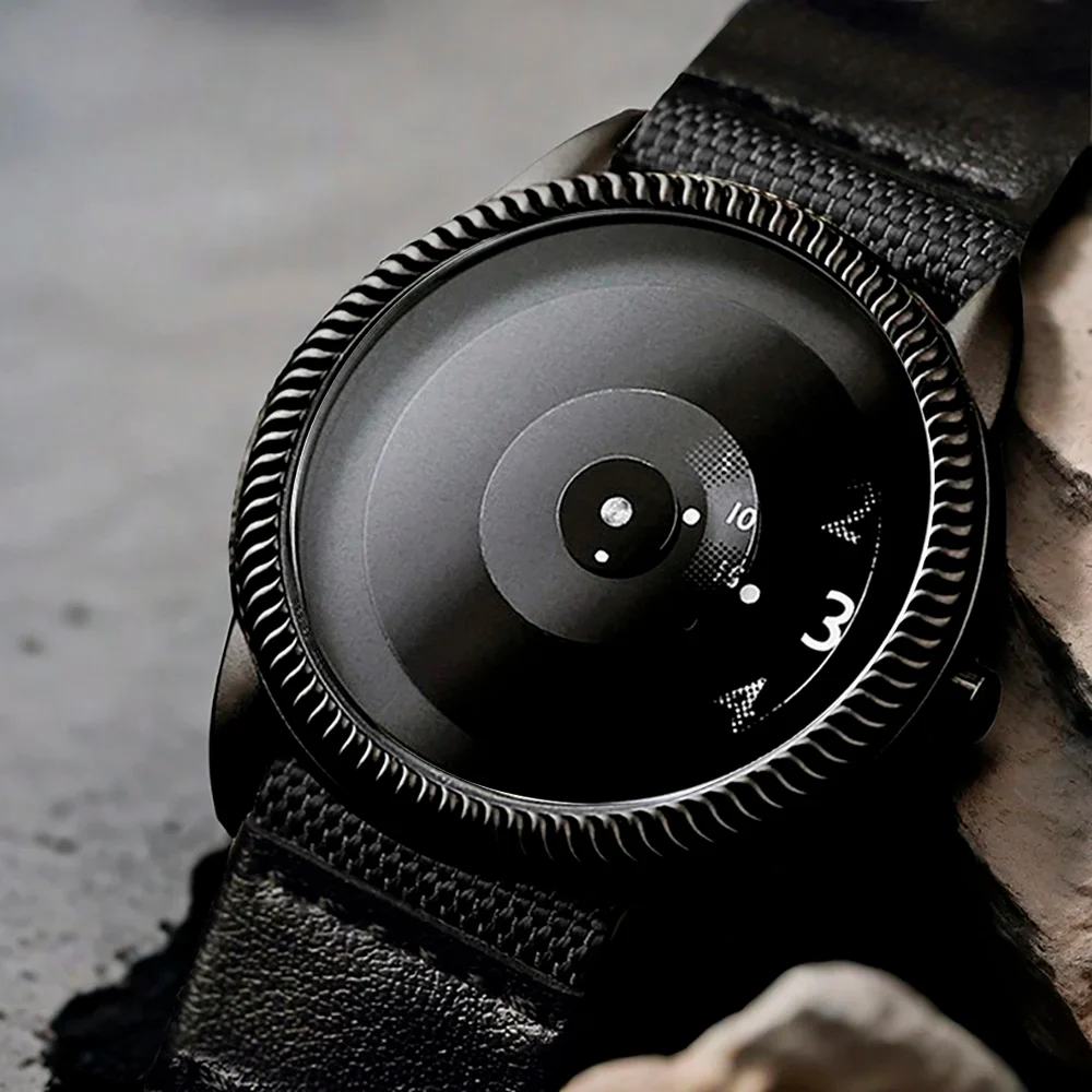 Quartz Handless Watch Canvas Strap Minimalist Style
