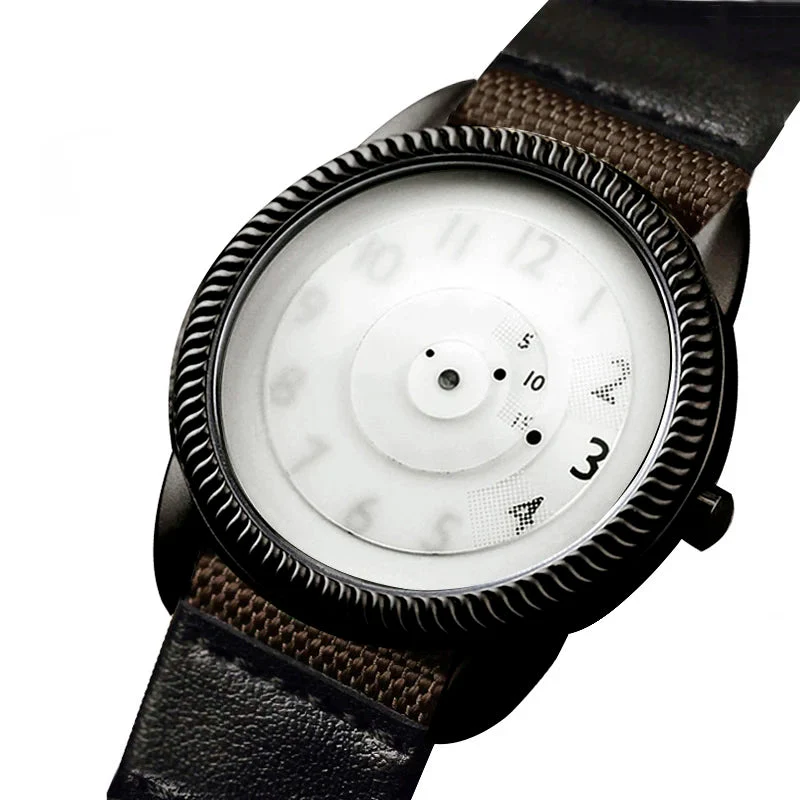 Quartz Handless Watch Canvas Strap Minimalist Style - Image 13