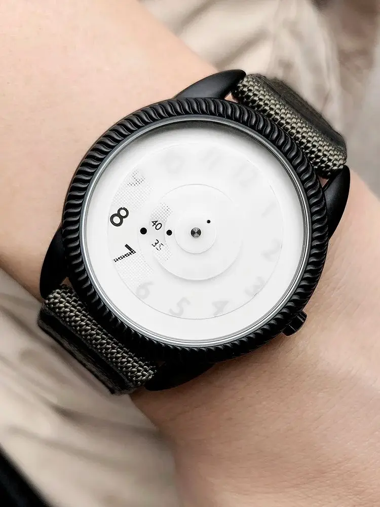Quartz Handless Watch Canvas Strap Minimalist Style - Image 2