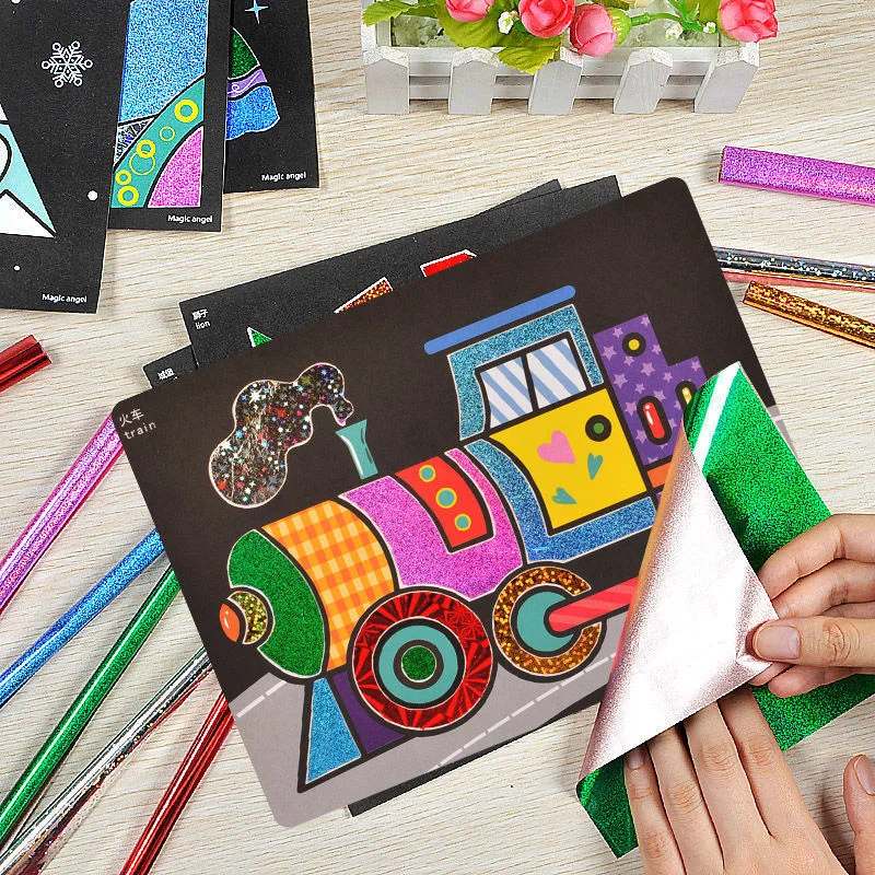 Creative DIY Magic Transfer Painting Craft Kit for Kids - Educational Arts & Crafts Learning Toy, Cartoon Drawing Fun 20x17cm (7.8x6.6 inch)