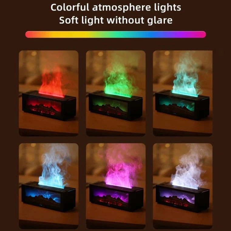 Creative Fireplace Air Humidifier Diffuser with LED Light Remote Control for Home Gift - Image 3