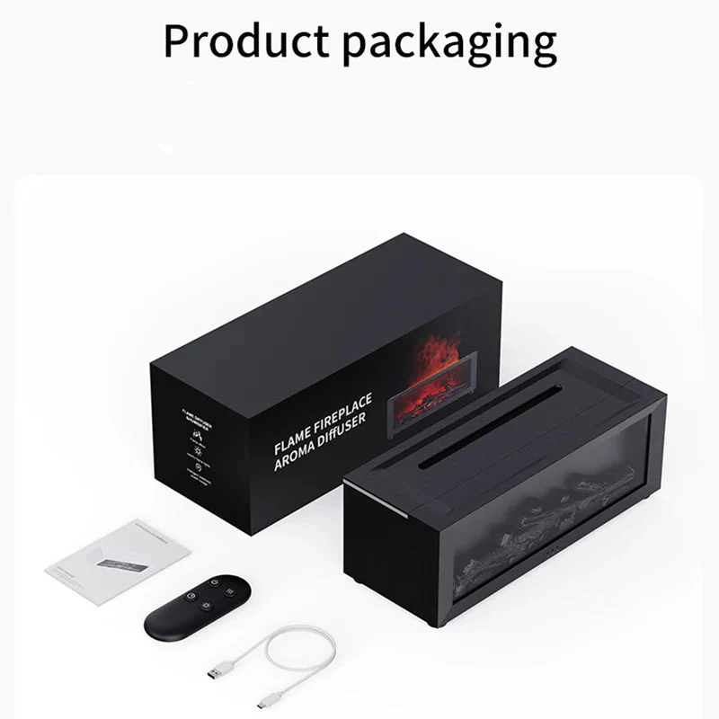 Creative Fireplace Air Humidifier Diffuser with LED Light Remote Control for Home Gift - Image 6