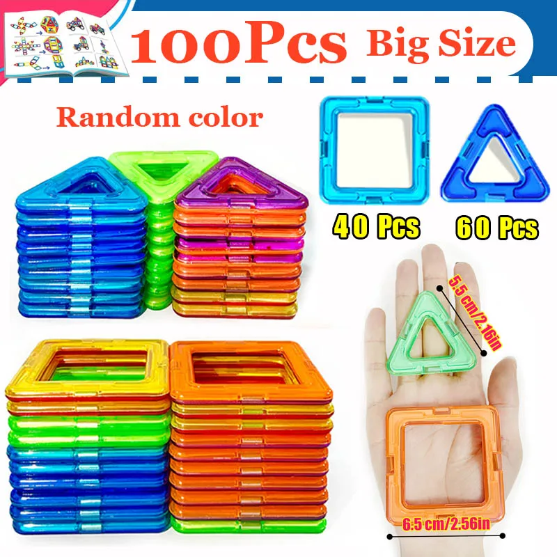 Creative Magnetic Building Blocks Set - Large & Mini DIY Toys for Kids Aged 7-12, Fun Educational Construction Gift in Mixed Colors - Image 8