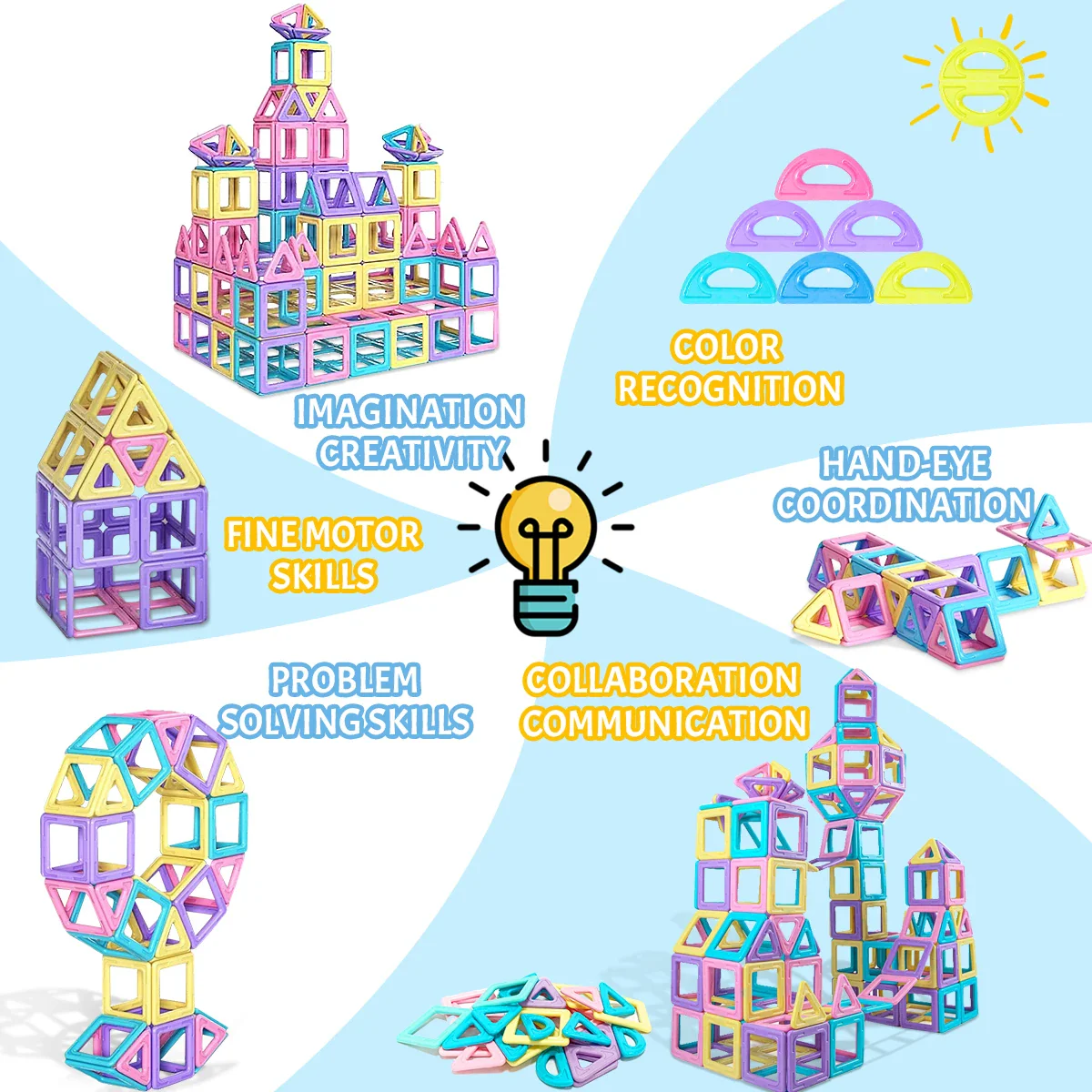 Creative Magnetic Building Tiles Set for Kids - STEM Educational Toy for Boys & Girls, Perfect Gift for Engaging Learning Fun - Image 3