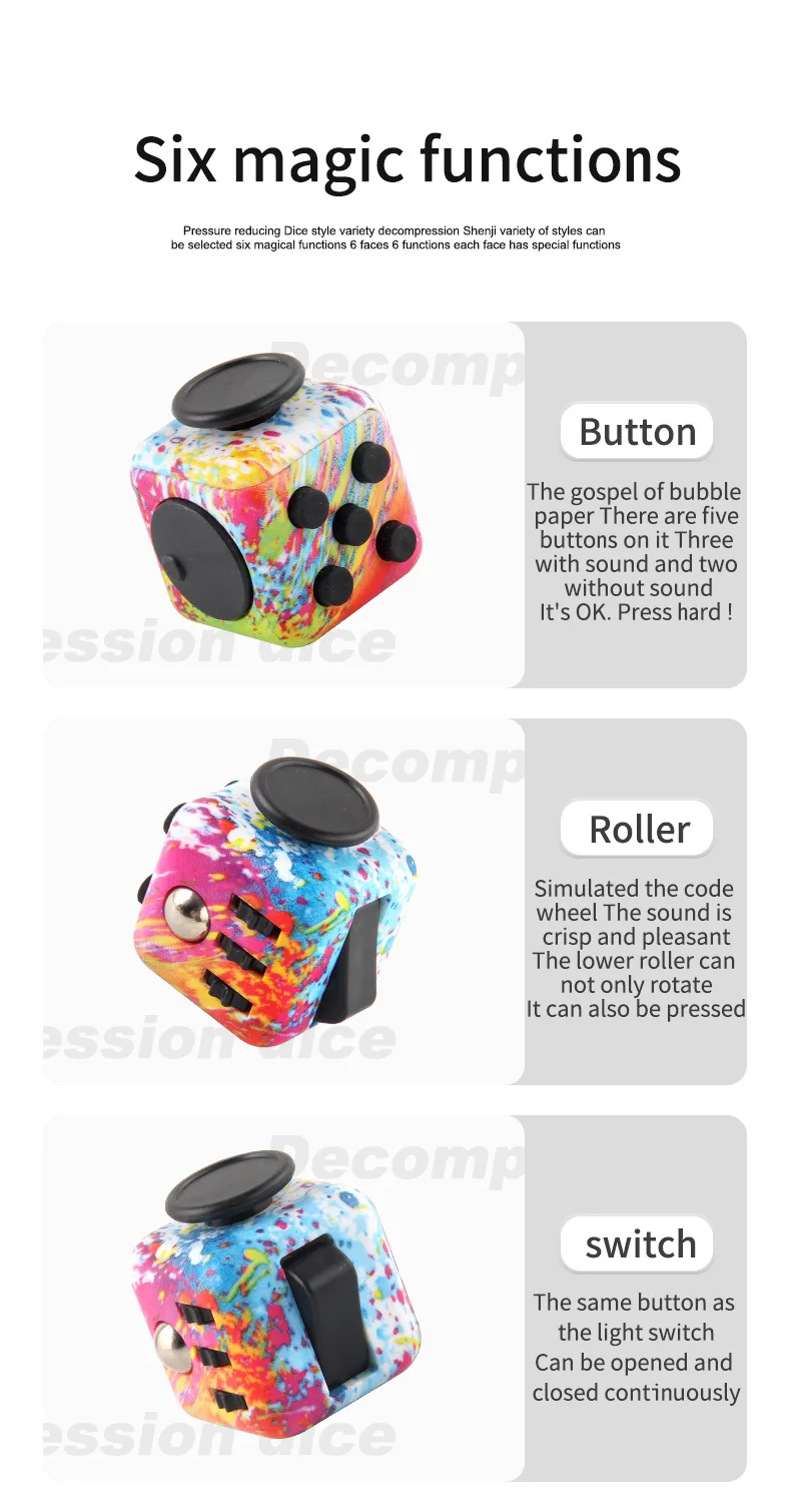 Fidget Cube Stress Relief Toy Sensory Dice For Focus - Image 9
