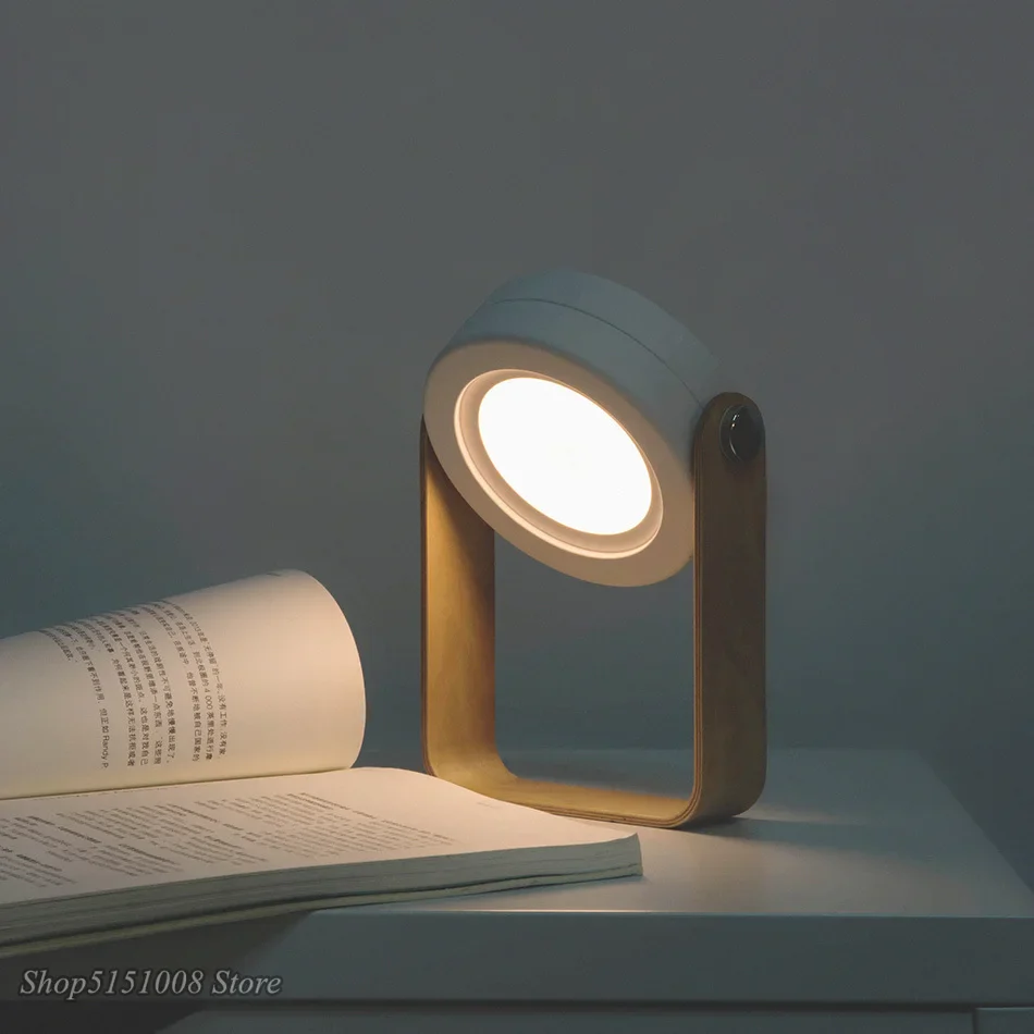 Creative Wood Handle Folding LED Night Light Lantern for Reading, USB Charging - Image 5