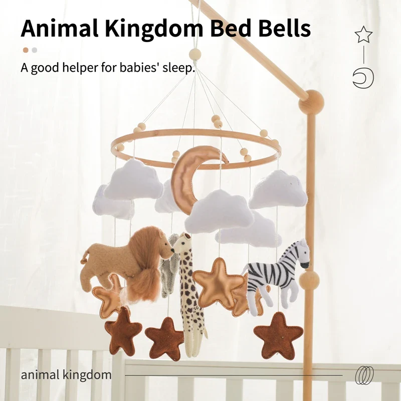 Wooden Felt Animal Crib Mobile With Soothing Calming Music - Image 2