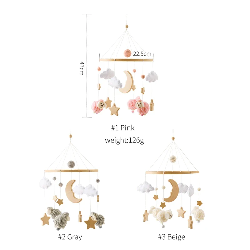 Wooden Felt Animal Crib Mobile With Soothing Calming Music - Image 21