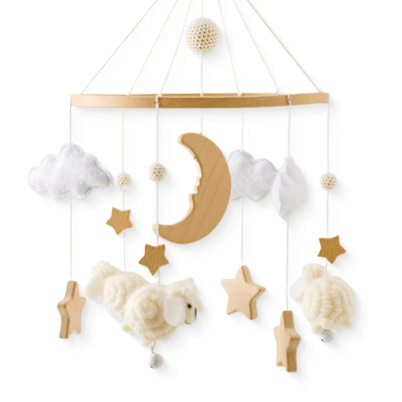 Wooden Felt Animal Crib Mobile With Soothing Calming Music - Image 23