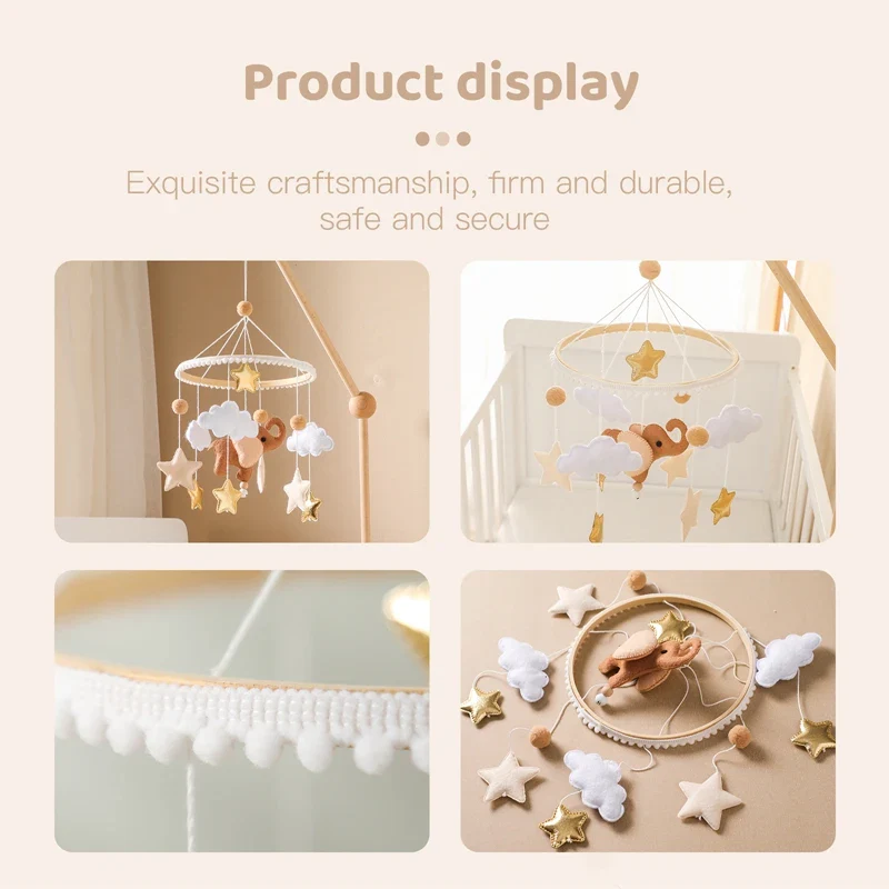 Wooden Felt Animal Crib Mobile With Soothing Calming Music - Image 46