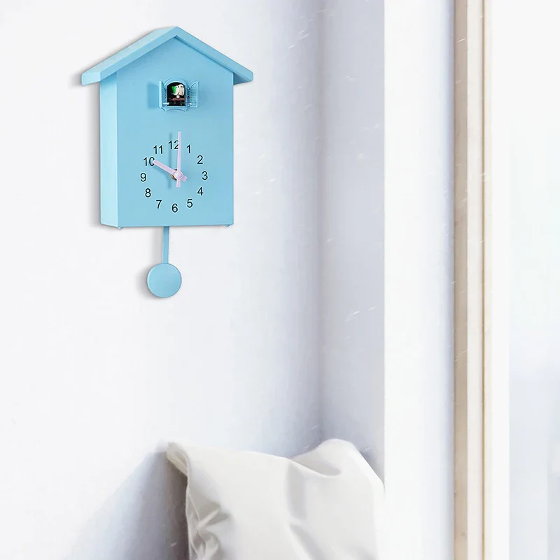 Cuckoo Wall Clock 20x25cm Muted Green Modern Hanging Home Clock Fall 2025 Whimsical Quartz Pendulum Gift - Image 5