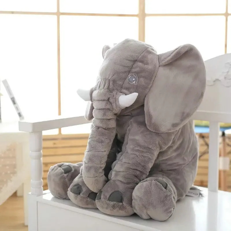 Cuddly Cartoon Plush Elephant Pillow Soft Sleeping Cushion for Kids - Image 7
