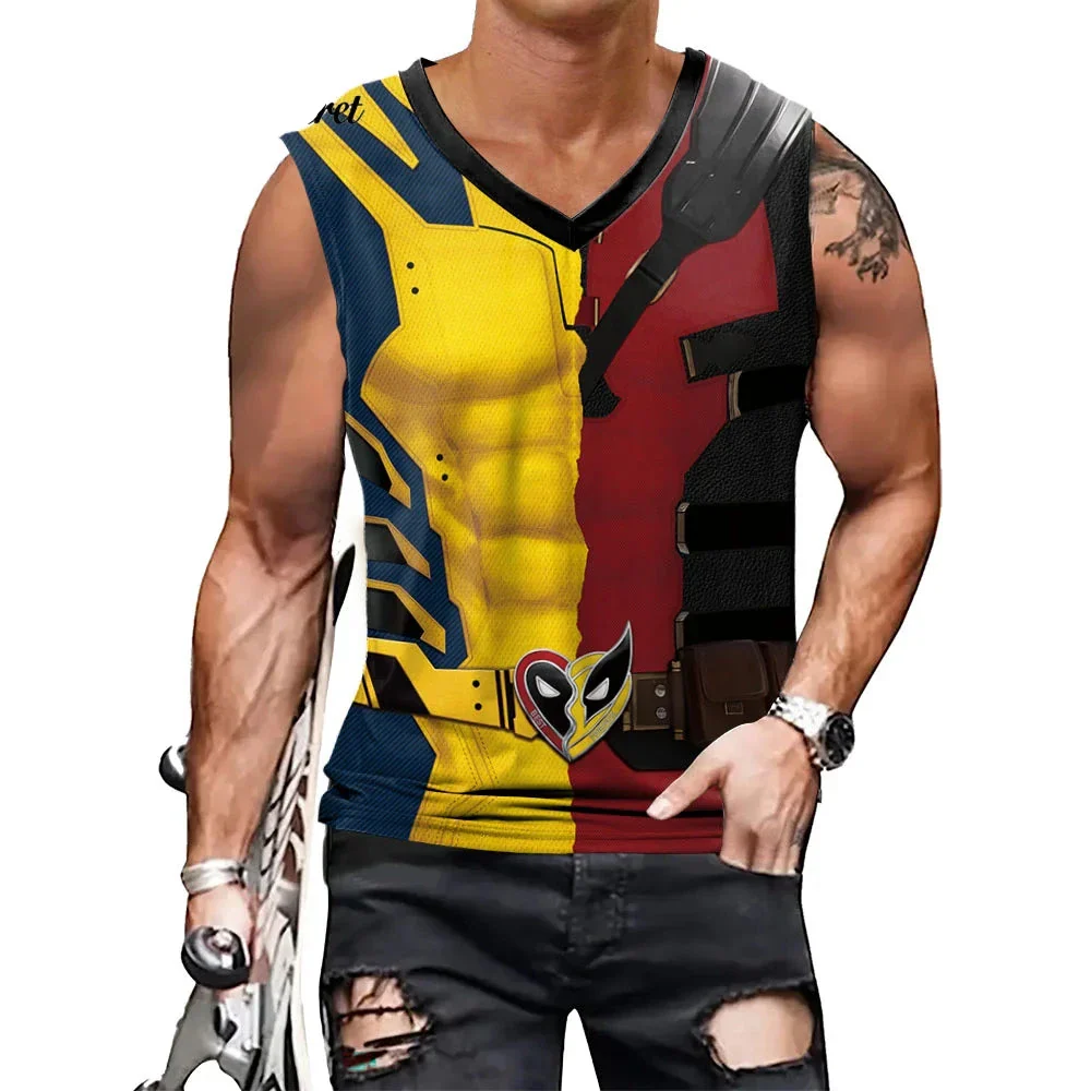 Deadpool & Wolverine Inspired Superhero Compression Tank Top - Perfect for Cosplay