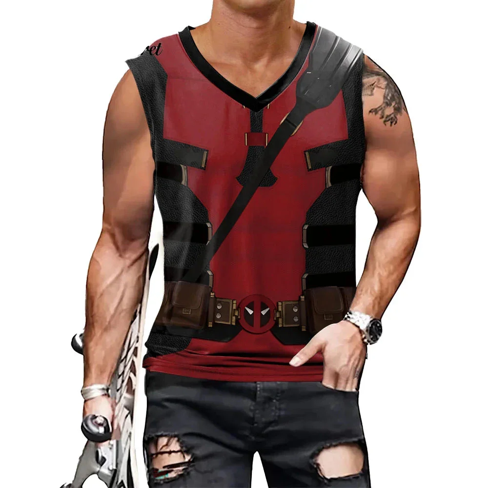 Deadpool & Wolverine Inspired Superhero Compression Tank Top - Perfect for Cosplay - Image 3