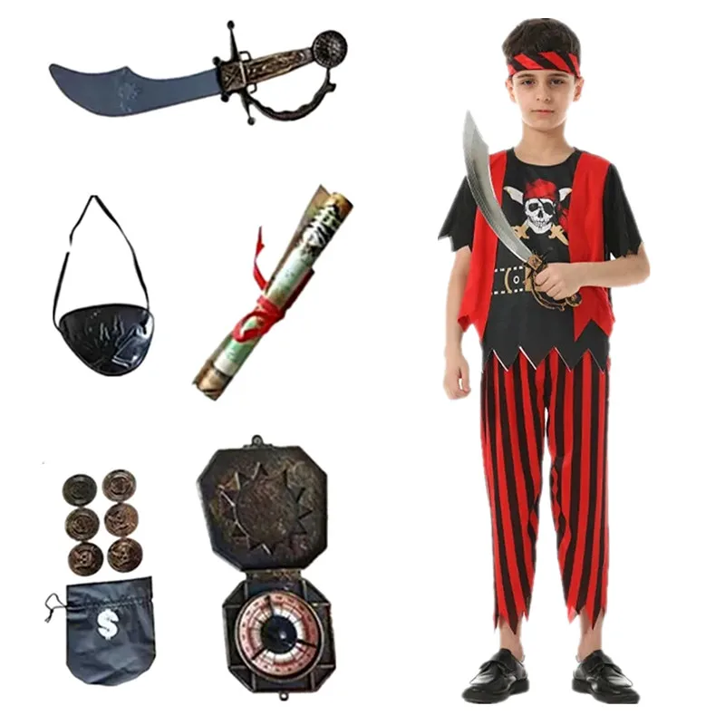 Deluxe Pirate Costume for Kids with Accessories - Complete Pirate Outfit for Role Play and Themed Parties