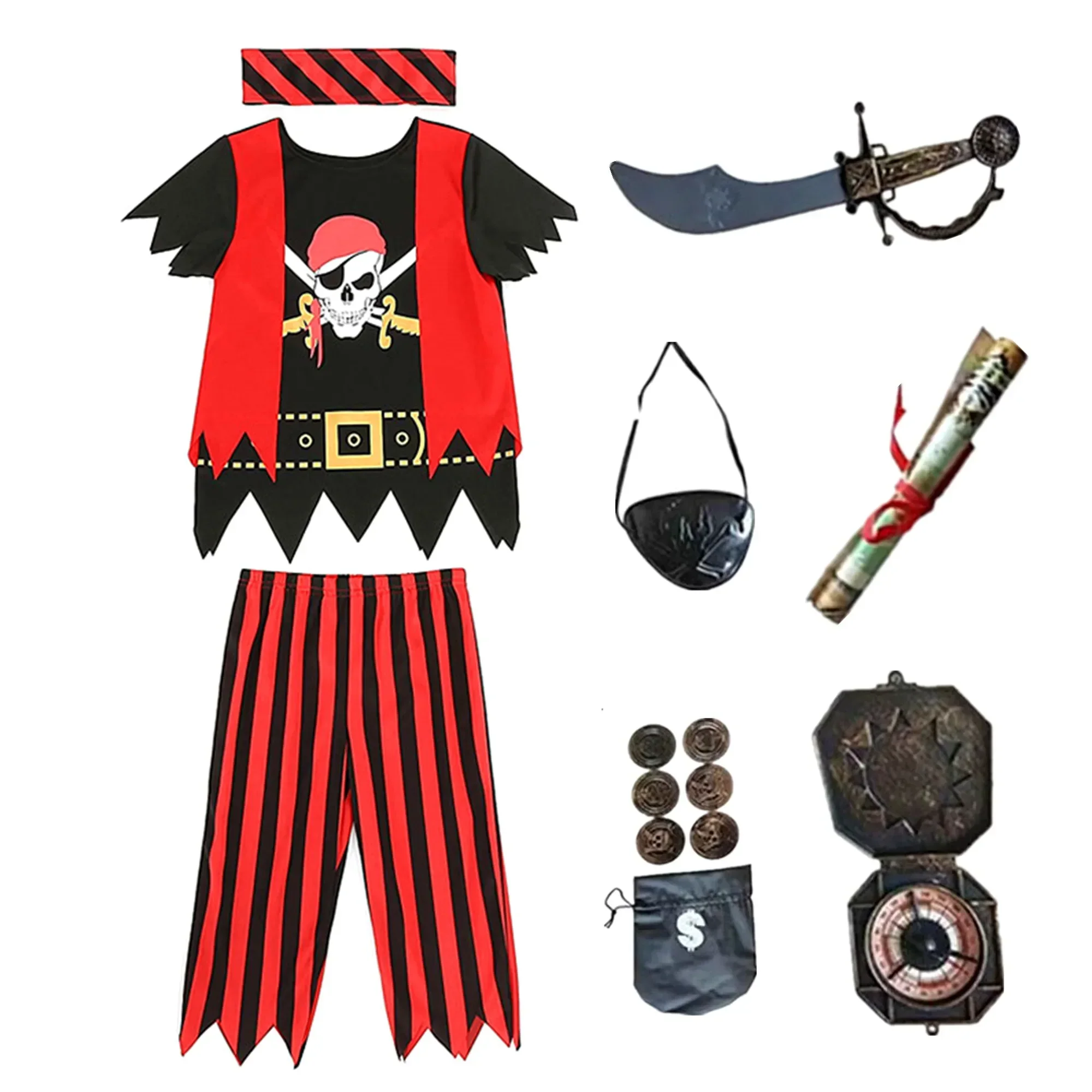 Deluxe Pirate Costume for Kids with Accessories - Complete Pirate Outfit for Role Play and Themed Parties - Image 3