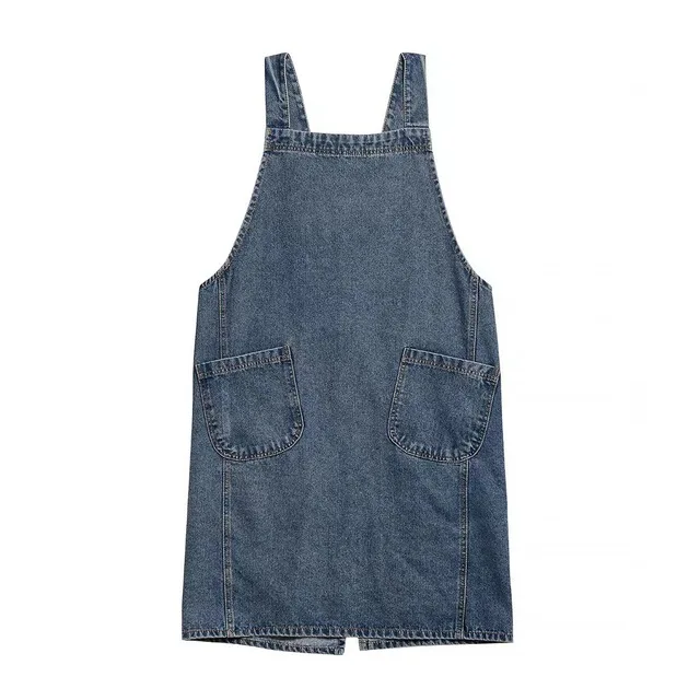 Denim Apron Washed Cotton Canvas Korean Dress Apron Fall 2025 Kitchen Garden Cooking Apron With Pockets - Image 8