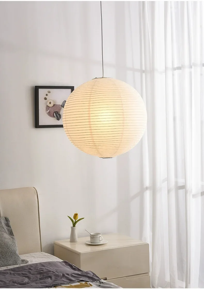 Japandi Wabi Sabi Round Pendant Light E27 LED Hanging Cozy Lamp - Image 10