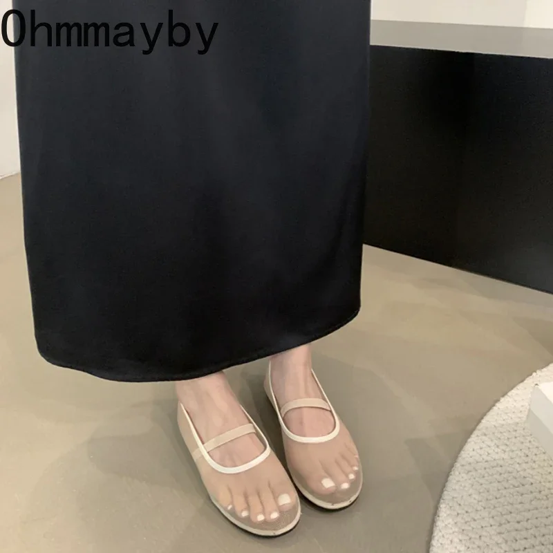 Lightweight Women’s Mary Jane Flats - Shallow Mesh, Casual - Image 2