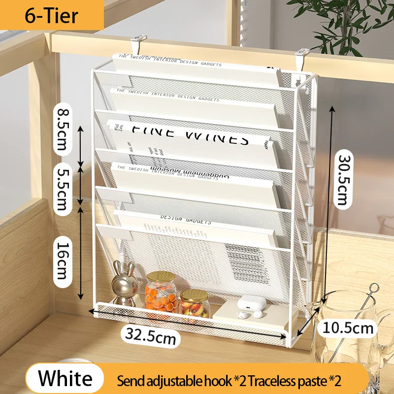 Desk File Organizer 5-Tier Mesh Vertical Wall Mount Desktop Mail Sorter Back To School 2025 Space Saving - Image 7