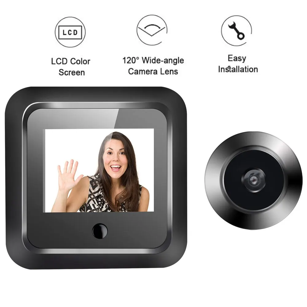 Digital Door Viewer 2.4 Inch LCD Peephole Camera Smart Home 2025 120 Degree Wide Angle HD Security Monitor
